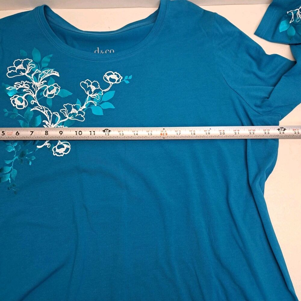 Denim & Co. Floral Print Long Sleeve Top Women's 1X - Picture 7 of 9